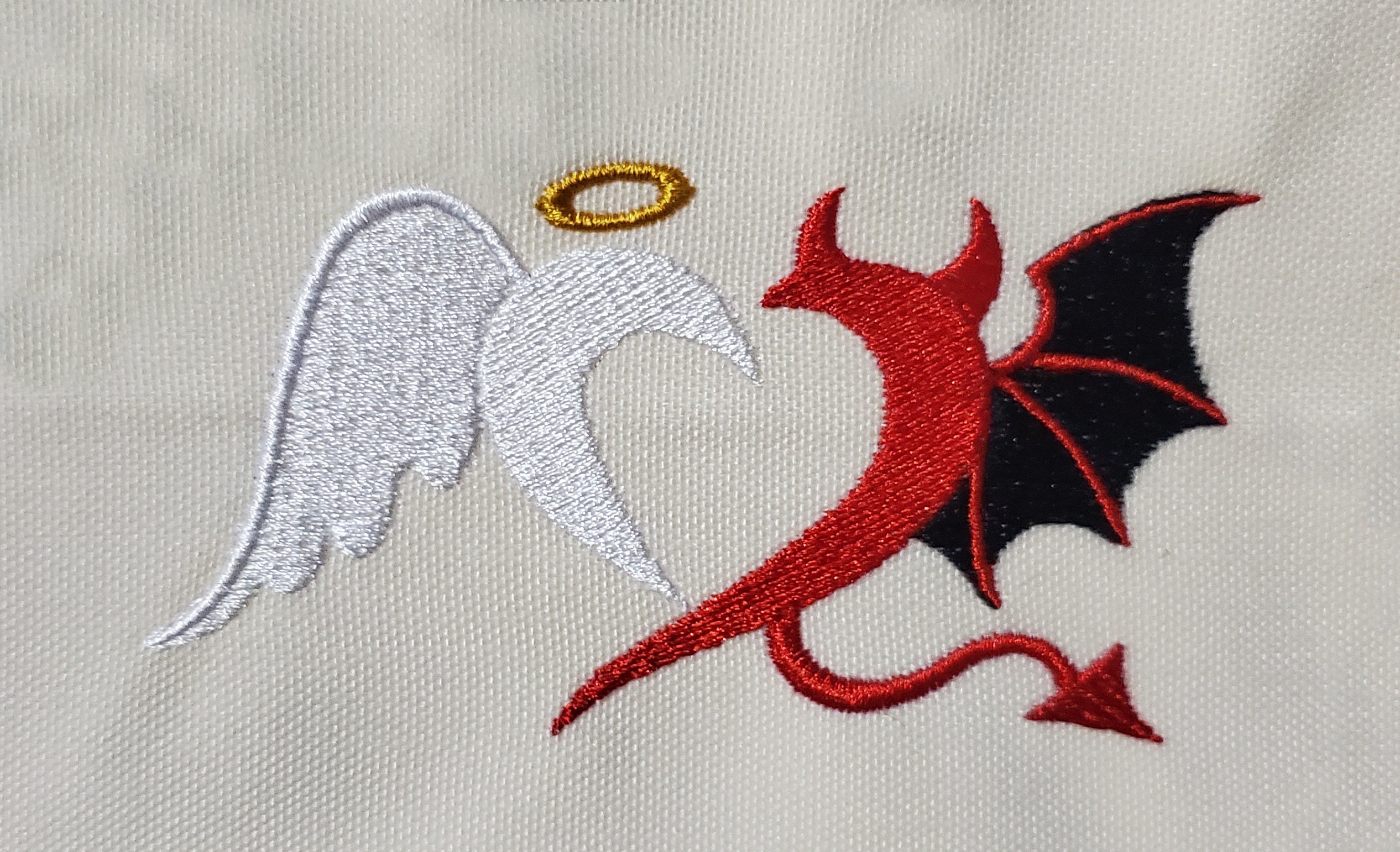 Angel and Devil Heart Embroidery Design - Etsy