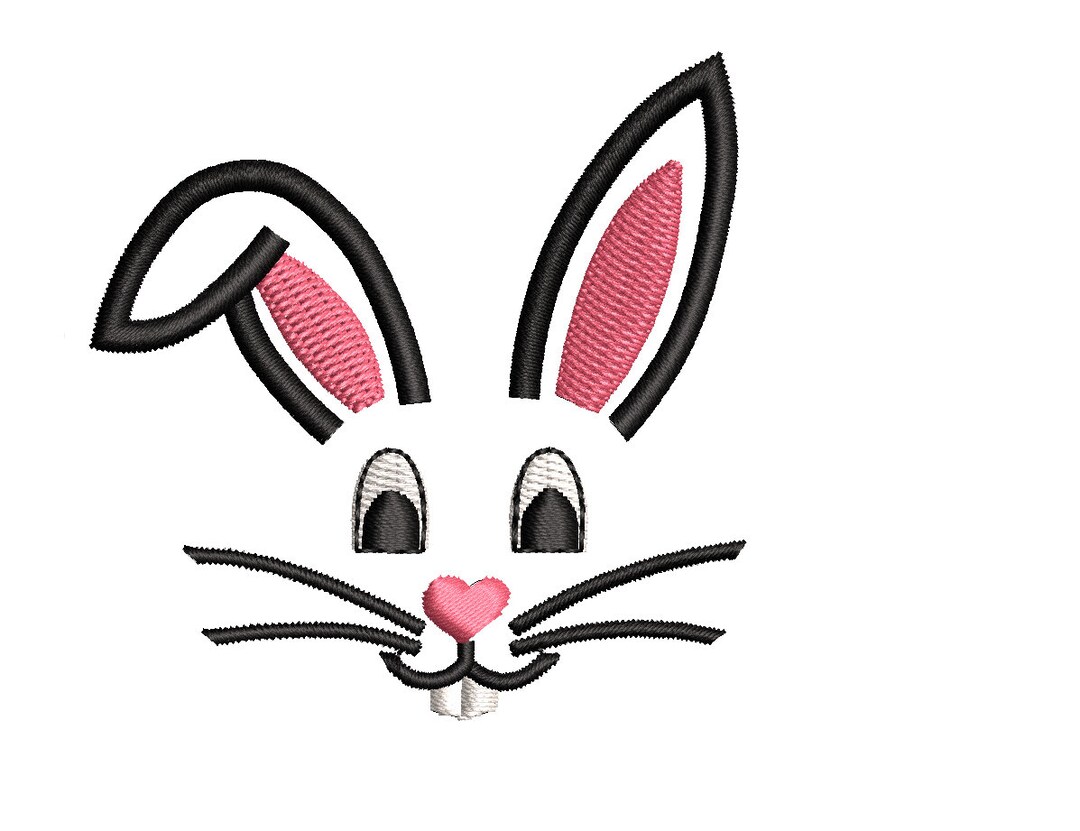 Bunny Face Machine Embroidery - Etsy