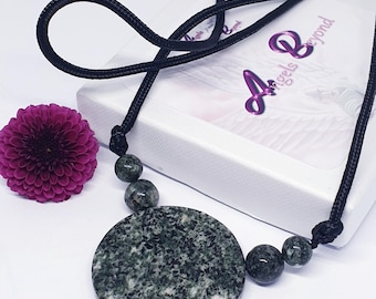 Preseli Bluestone Round Pendant with Preseli beads Necklace, Stones of Stonehenge Jewellery, Druid Stonehenge Necklace