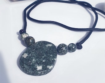 Preseli Bluestone Oval Pendant with Preseli Beads, Stones of Stonehenge Jewellery, Druid Stonehenge Necklace