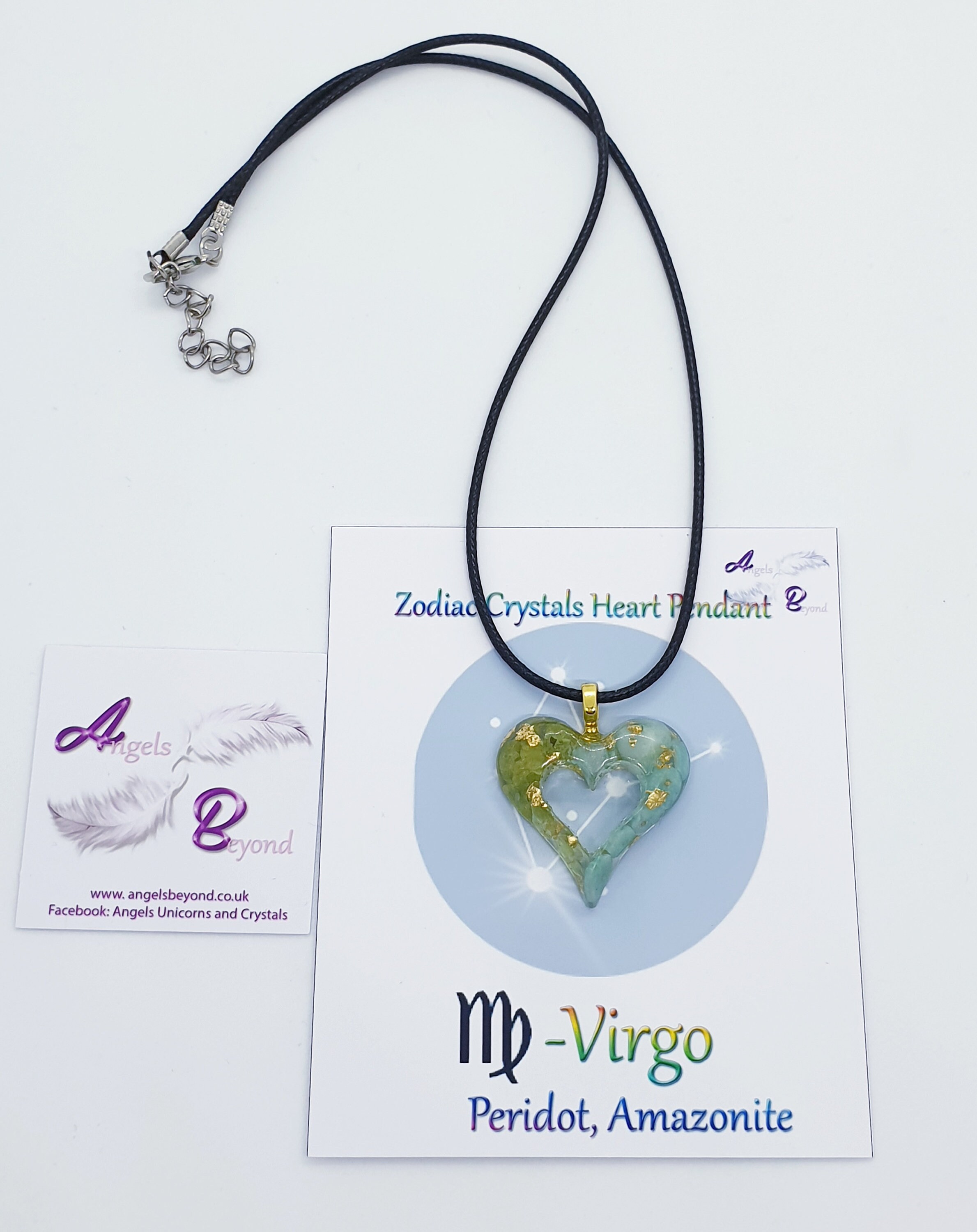 Zodiac Virgo Crystals Heart Pendant Peridot Amazonite/ Etsy