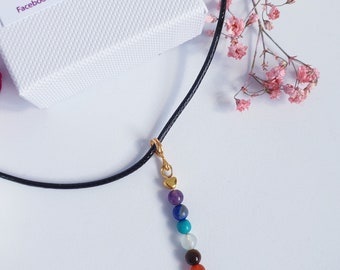 Minimalist 7 Chakra Crystal Pendant/ Chakra Balance and Well-Being