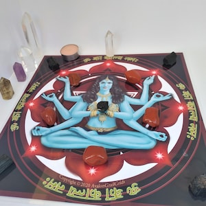 Goddess Kali, Feminine Power & Protector against Evil Crystal Grid/ Altar charging crystals