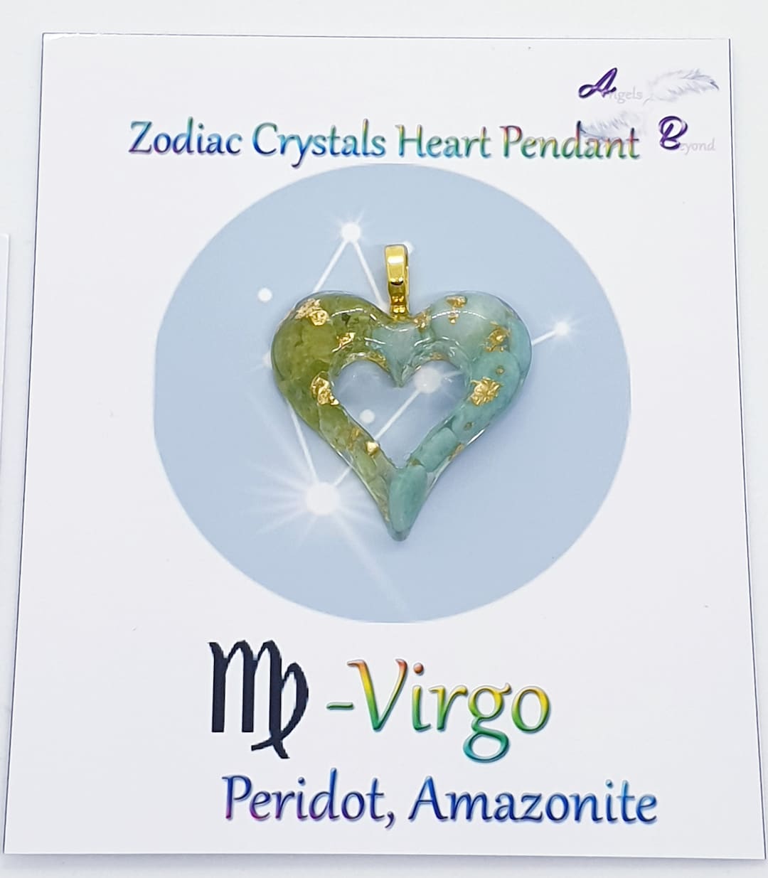 Zodiac Virgo Crystals Heart Pendant Peridot, Amazonite Birthstone Zodiac  Crystal Jewellery, Gemstone Pendant, Birthday Gift - Etsy Israel