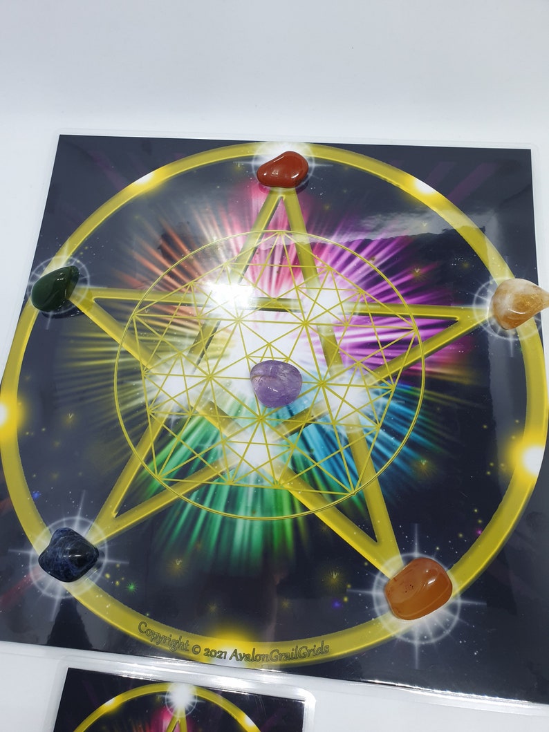 Pentagram Crystal Grid/wiccan Manifesting Crystal Grid/witch - Etsy UK
