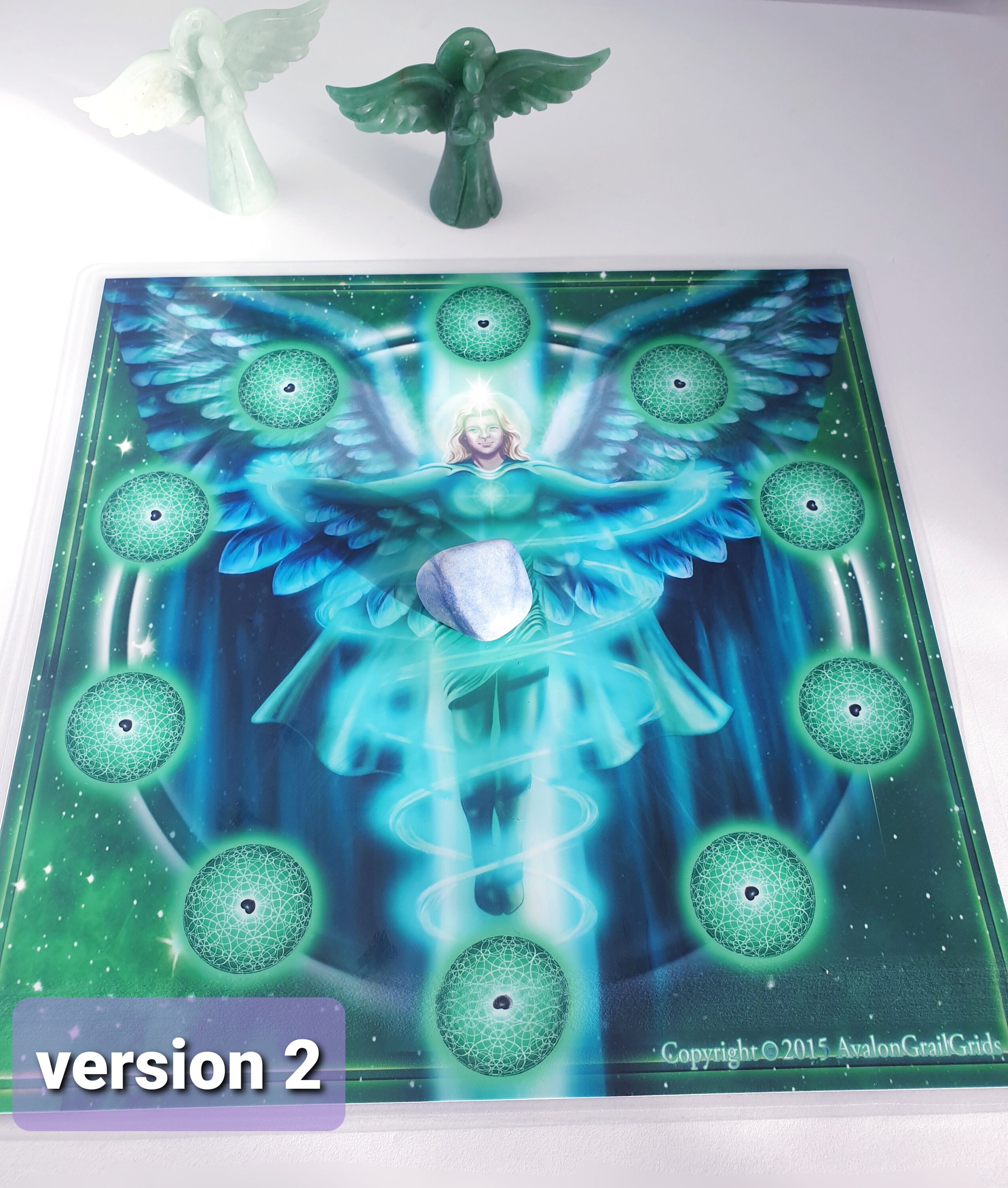 Crystal Raphael Archangel Raphael Healing Crystal Grid: Laminated Altar Manifesting Art ...