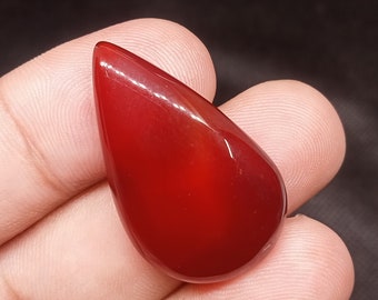 Natural Red Onyx Heart Shap Cabochon Semi Precious Gemstone Handmade Jewelry Pendent Making Red Onyx Heart Gemstone