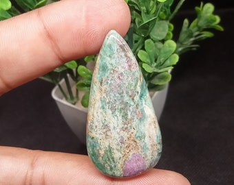 Natural Ruby Fuchsite Cabochon Gemstone, Cushion Shape Gemstone, Ruby Fuchsite Loose Gemstone, Polished Stone 45 ct [45X23] MM