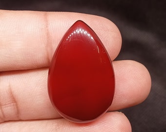 Natural Red Onyx Heart Shap Cabochon Semi Precious Gemstone Handmade Jewelry Pendent Making Red Onyx Heart Gemstone