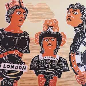 1953 VALERIE BROOK &#39;FIGUREHEADS&#39; Printed by W.S. Cowell Ltd Ship Mascot Sea Boat Navy Marine Nautical C.9x7ins.