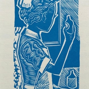 JOHN O'CONNOR 1991 Originele houtgravure 'From Hospital' Nurse NHS Limited Edition van slechts 75 stuks