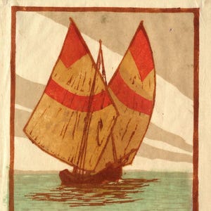 J.SICCART 'BRACERA' anni '30. Stampa di xilografia a colori. Stampata su carta fatta a mano 100% cotone 150gsm. Formato A4.