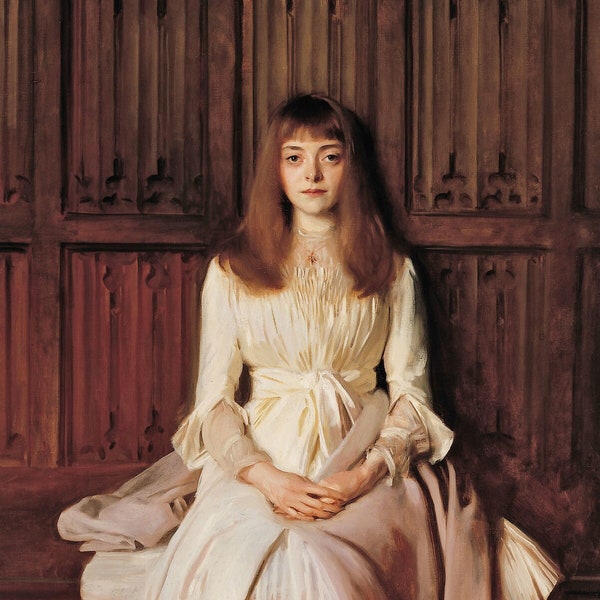 JOHN SINGER SARGENT. Senhorita Elsie Palmer. Original no Centro de Belas Artes de Colorado Springs. Impresso em papel profissional de 120 g/m². Aproximadamente 25 x 20 cm.