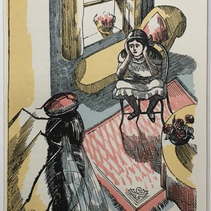 1931 John Nash Colour Lithograph &#39;Maria-Fly&#39; Walter de la Mare Mounted