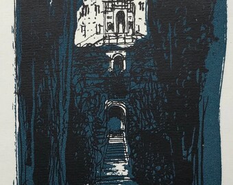 1946 John Piper Colour Lithograph NIGHT SKY The Bayard Press /'The Traveller/' C.8x6ins.