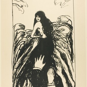 EDVARD MUNCH 'Le mani'. Originale al Chicago Institute of Art. Stampato su carta fatta a mano con bordo frastagliato da 150 g/m². C.10X8 pollici (c.A4)