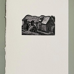 Eric Ravilious (1903-1942) Xilografía original Impresa a partir de un bloque de 1932 Tamaño de la hoja: 7 x 4 pulgadas Tamaño de la imagen: aprox. 2 x 1,5 pulgadas