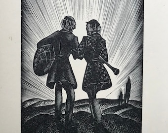 1930 LYND WARD Original Woodcut for 'Mad Man's Drum' Jonathan Cape/Harrison Smith. 8x6ins. .