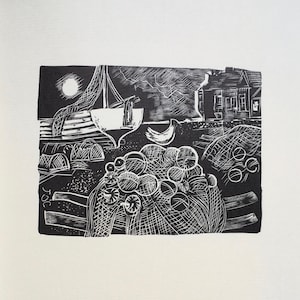 John O'Connor 'ALDEBURGH' Holzschnitt Kupferstich Originaler Holzschnitt Whitington Press Limited Edition