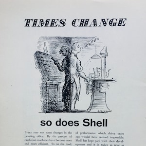 1938 EDWARD ARDIZZONE Shell Advert Printed at the Curwen Press on Cylinder Wove Paper. c.10x7 ins.