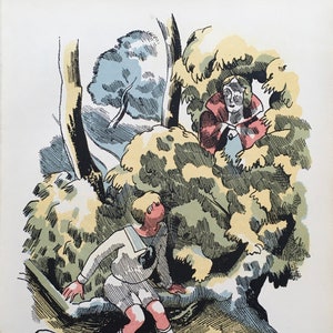 1931 John Nash Colour Lithograph &#39;Miss Duveen&#39; Walter de la Mare C.8.5x6ins.