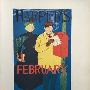 1924 EDWARD PENFIELD E.McKnight Kauffer El arte del cartel Hoja de portada de la revista Harper's Tamaño C12.5x9ins.