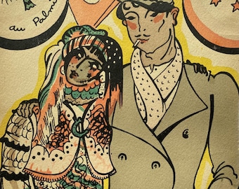 1931 SERGE LITHOGRAFIE Art Deco Arts Décoratifs ca. 7x5 inch. Mid Century Modern Decor Muurdecoratie