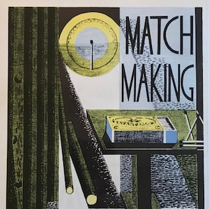 1956 PAUL NASH LITHOGRAPH Ltd Edition &#39;Match Making&#39; W.S.Cowell Ltd Sheet Size C.11x8.25ins..