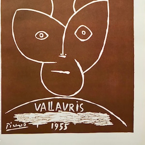 1957 PABLO PICASSO LITHOGRAPH Exhibition Poster Print Exposition de Vallauris Satyr Sheet Size c.14x10ins..