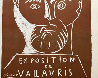 1957 PABLO PICASSO LITHOGRAPH Exhibition Poster Print Exposition de Vallauris Satyr Sheet Size c.14x10ins..