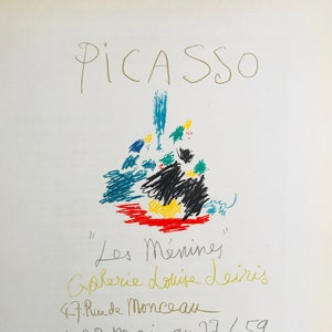 1959 PICASSO Lithograph "Les Menines" Exhibition. Sheet size c. 12x9 ins. Mourlot Freres Studio