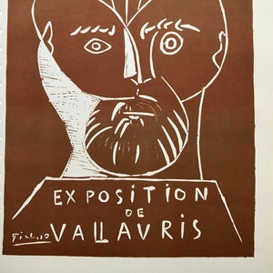 1957 PABLO PICASSO LITHOGRAPH Exhibition Poster Print Exposition de Vallauris Satyr Sheet Size c.14x10ins..