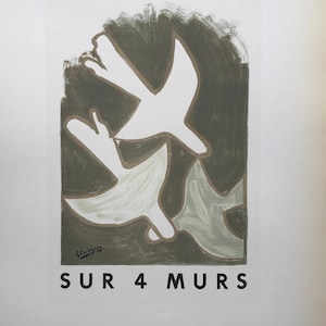 1959 Georges Braque-lithografie SUR QUATRE MURS posterontwerp 1958 Maeght Gallery Parijs. Velgrootte c. 12 x 9 inch. Studio Mourlot Freres