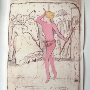 LITOGRAFIA DE PAUL NASH 'The Pink Man' C.14x10ins. Fleece Press Edição limitada (de 300).
