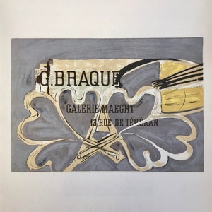 1959 Georges Braque Lithograph Maeght Gallery, Paris (1952). Sheet size c. 12x9 ins. Mourlot Freres Studio