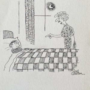 ALEX NOEL WATSON Pluma y tinta Caricatura de periódico original firmada Político Le Pen Francia C.8.25x6ins..