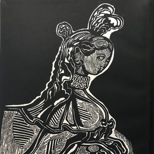 1962 EDWARD BAWDEN LITHOGRAPH Endpaper for Ruari McLean&#39;s Motif Sphinx Queluz Neptune Garden Sheet Size c.12x9.5ins
