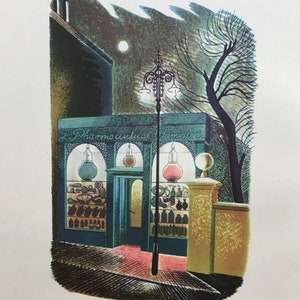 1953 ERIC RAVILIOUS LITHOGRAPH 'Pharmaceutical Chemist' Printed by Jarrold & Sons Sheet Size 11X8ins. J.M.Richards (1938)