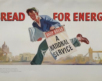 1940 'BREAD FOR ENERGY' Colour Insert Lund Humphries Charles F. Higham Gilchrist Bros. Full Page Colour Sheet Size c.10.75x7ins..