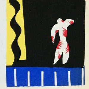1957 HENRI MATISSE Lithograph 'The Clown' Jazz Acrobat Circus Collage Cutouts Abstract Sheet Size c.3x4ins.. Mid Century Modern Decor