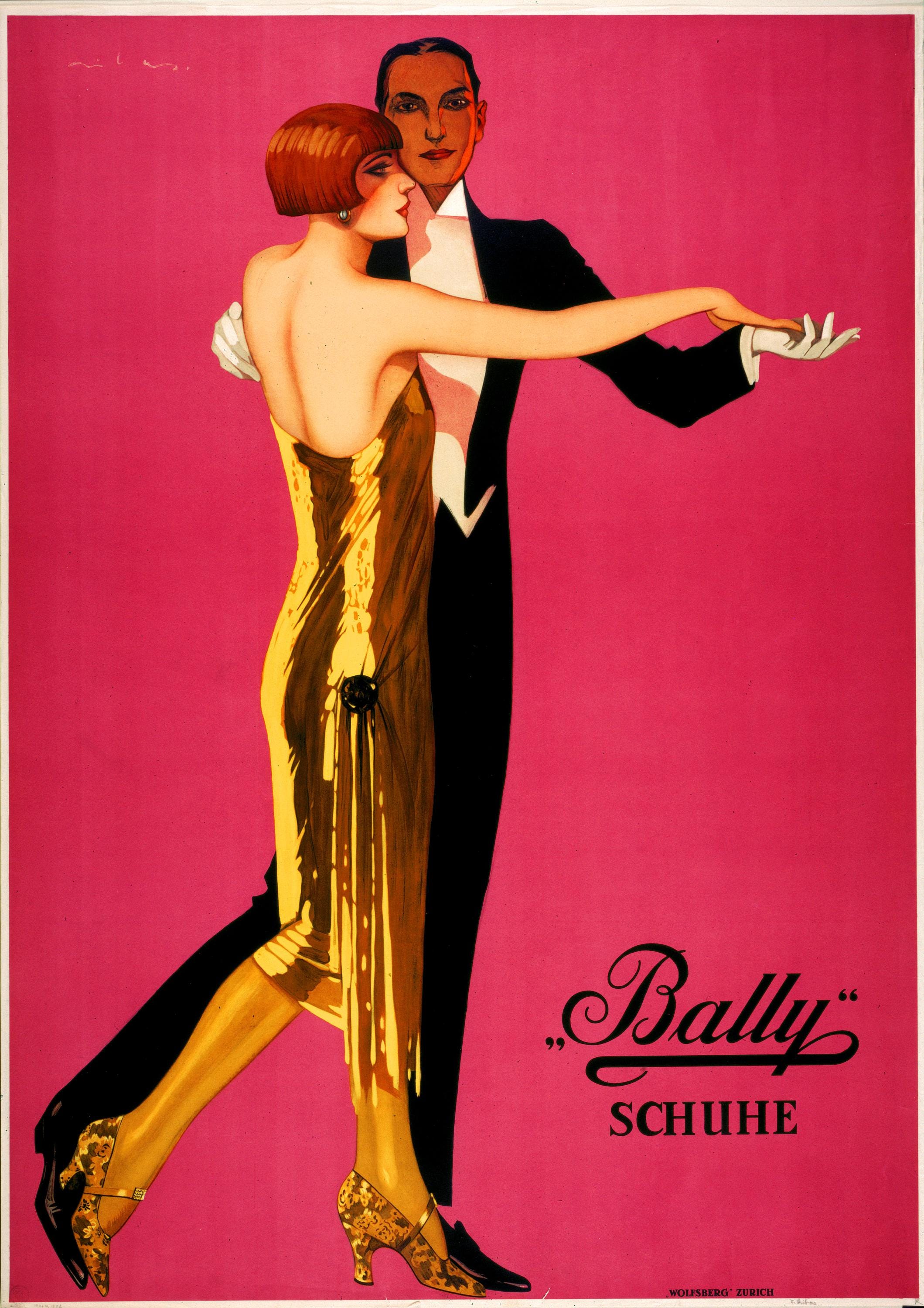 Federico Ribas (1890-1952). Advert for Bally Schuhe. Original in