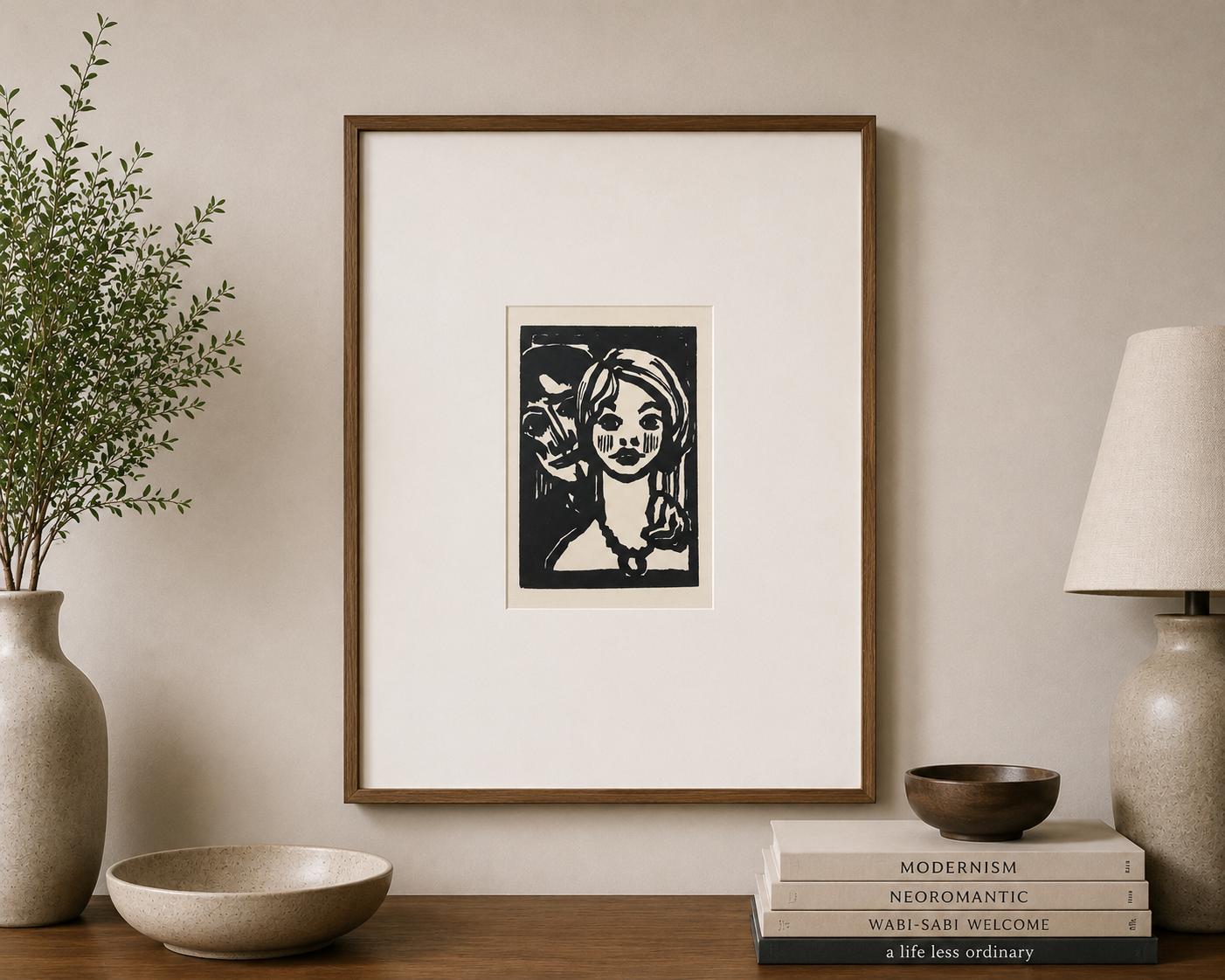 1927 EMIL NOLDE Wood Engraving From Original Block 'mann Und