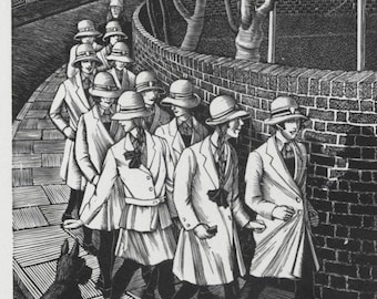 日本の浮世絵版画、湖龍斎「傘を差す夫婦」 - Etsy 日本