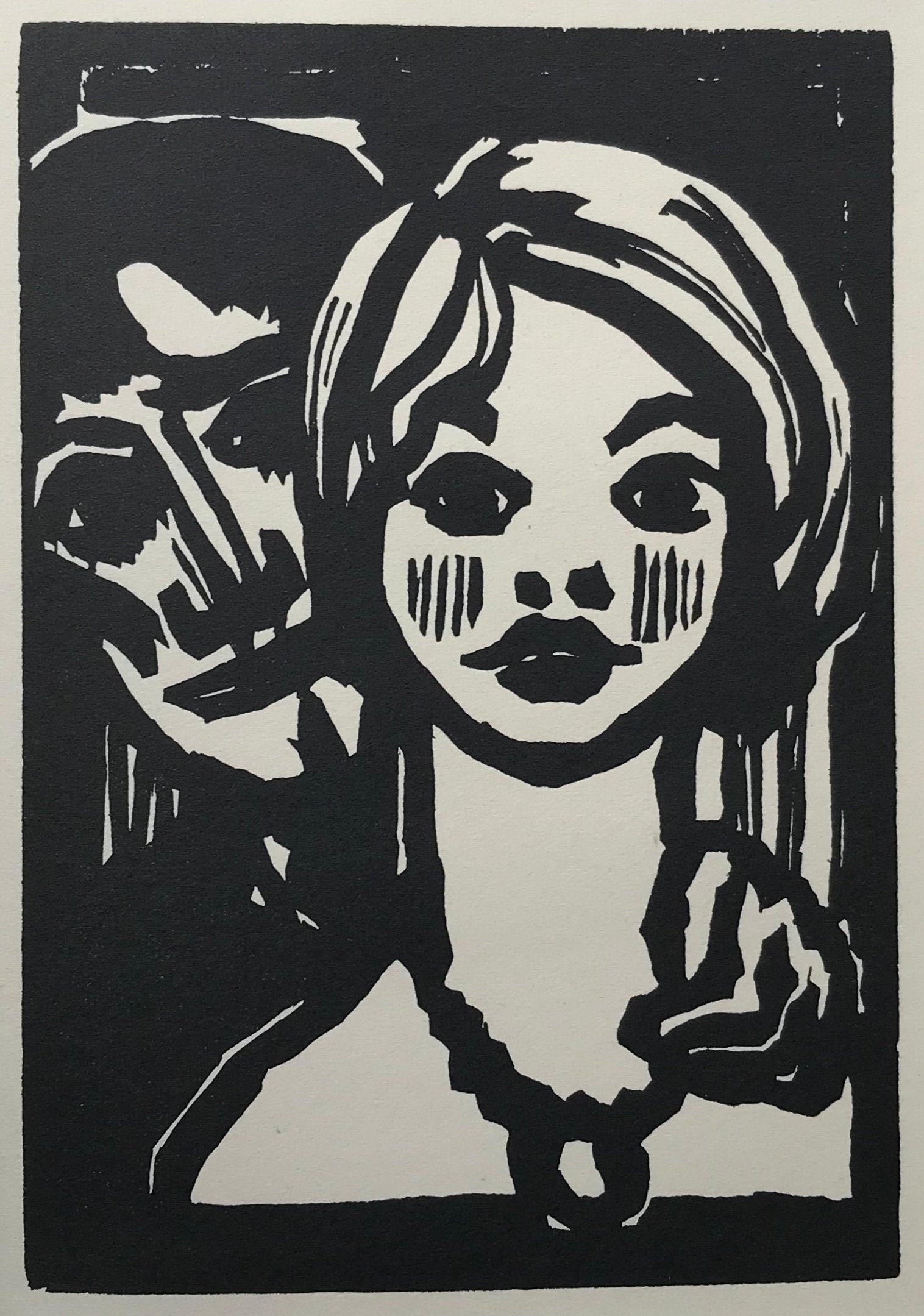 1927 EMIL NOLDE Wood Engraving From Original Block 'mann Und