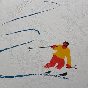 1955 Ski-Werbung auf schwerer Strukturkarte 20x14cm
