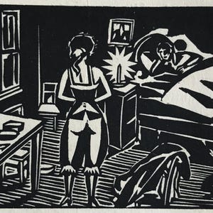 1920 FRANS MASEREEL (1889-1972) Drzeworyt do „Bubu vom Montparnasse” wydany przez Kurta Wolffa. ok. 3x2,75 cala
