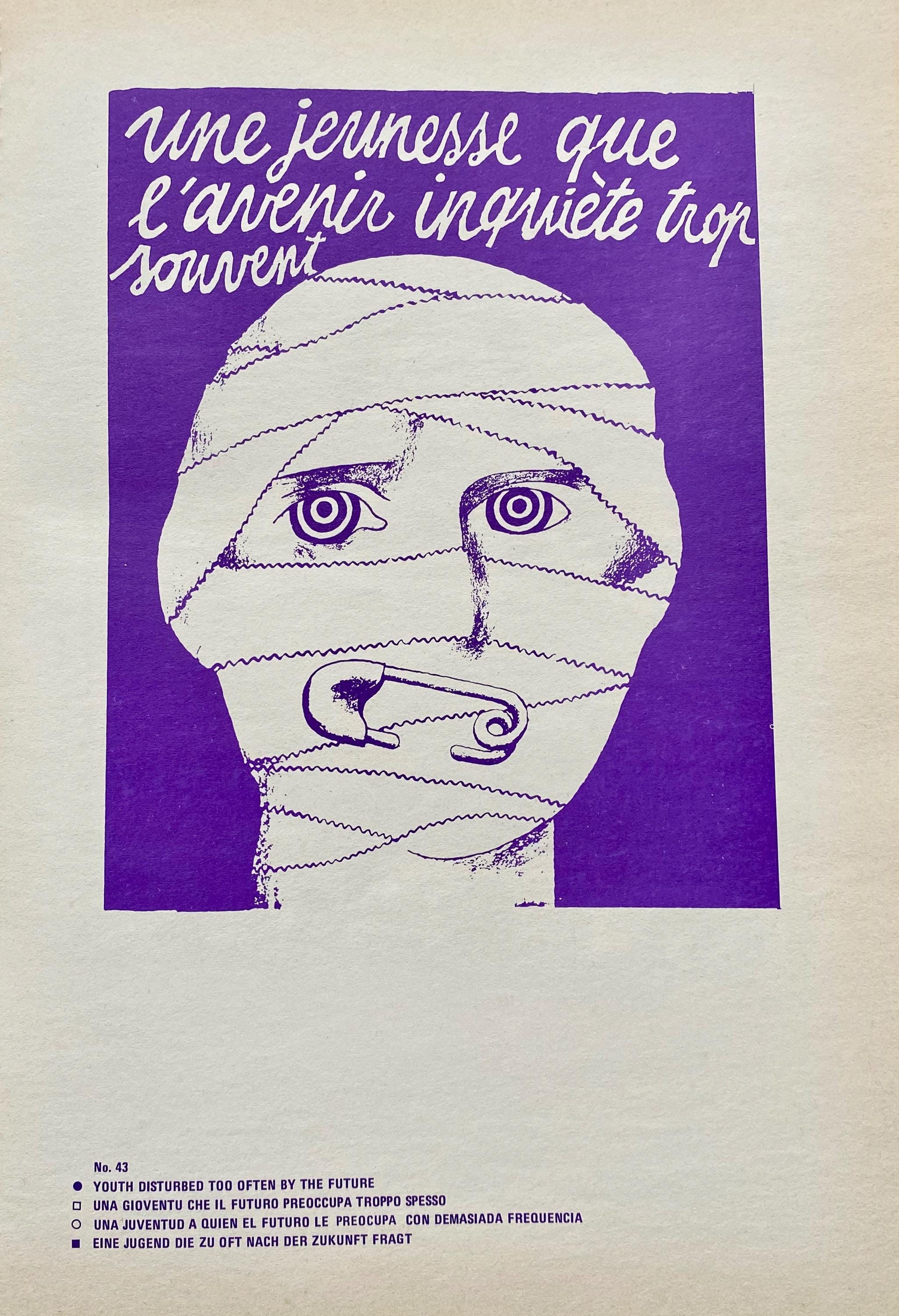 1969 MAY 1968 Paris Revolutionary Poster 'youth Disturbed Too