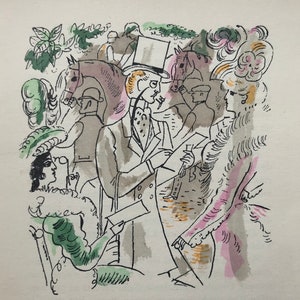 1930 CHAS-LABORDE Lithograph from Watercolour for Toulet&#39;s &#39;Mon Amie Nane&#39; Horse Racing Races (Ltd Ed) C.4x4ins..