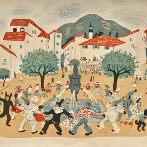 1936 ANNA DUCHESNE LITOGRAFIA „La Ronde des Mois” Wydrukowana przez Mourleta Freresa o wymiarach 9,25 x 7,25 cala..