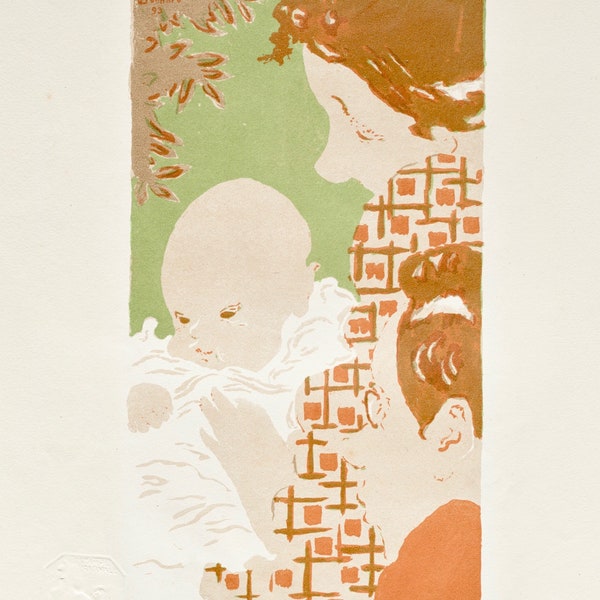 PIERRE BONNARD Family Scene. Original in The Cleveland Museum of Art. Printed on Handmade Deckle Edge 150gsm Paper. C.10X8ins